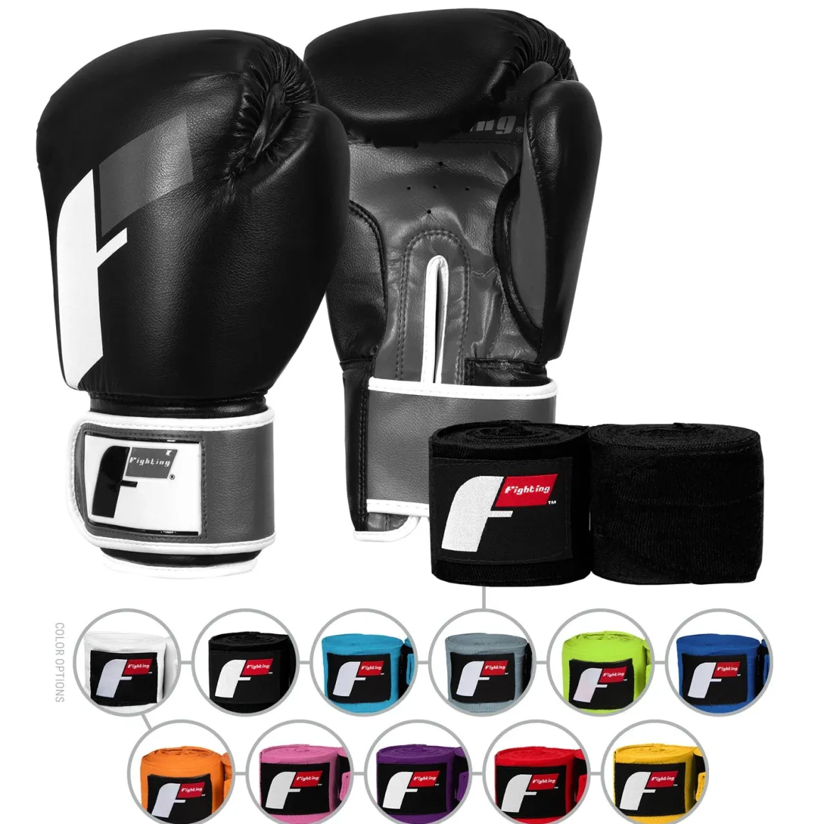 Fighting Sports Gloves and Wraps Bundle