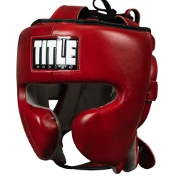 TITLE Blood Red Leather Sparring Headgear