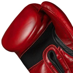 TITLE Blood Red Leather Sparring Gloves