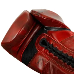 TITLE Boxing Blood Red Leather Sparring Boxing Gloves