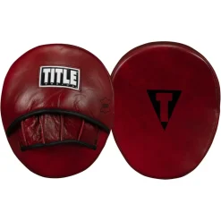 TITLE Boxing Blood Red Leather Punch Mitts