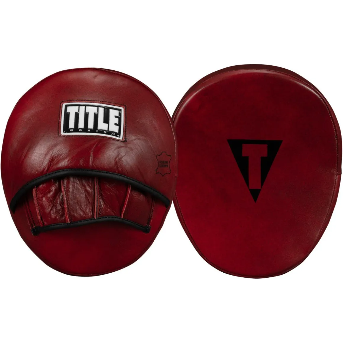 TITLE Boxing Blood Red Leather Punch Mitts