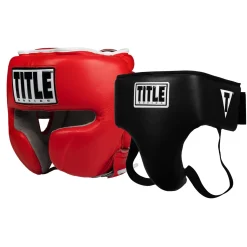 TITLE Boxing Headgear and Groin Protector Bundle