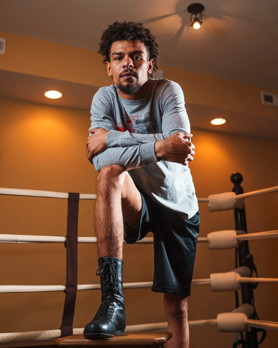TITLE Boxing High-Top Leather Boxing Shoes