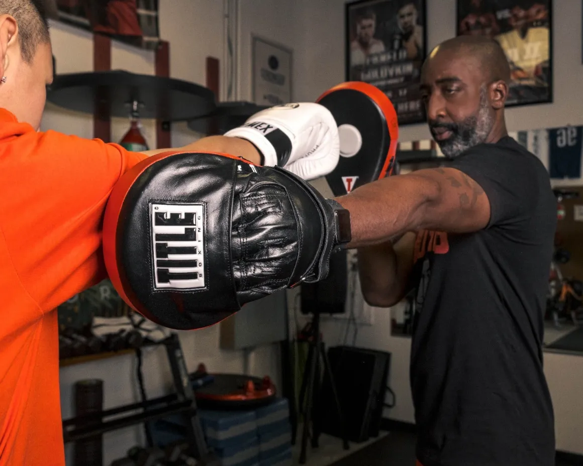 TITLE Boxing Incredi-Ball Leather Punch Mitts 2.0