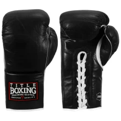 TITLE Boxing Old School Leather Lace-Up Sparring Boxing Gloves