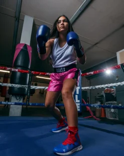 TITLE Boxing Professional Women’s Satin Striped Boxing Trunks