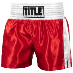 TITLE Boxing Professional Women’s Satin Striped Boxing Trunks