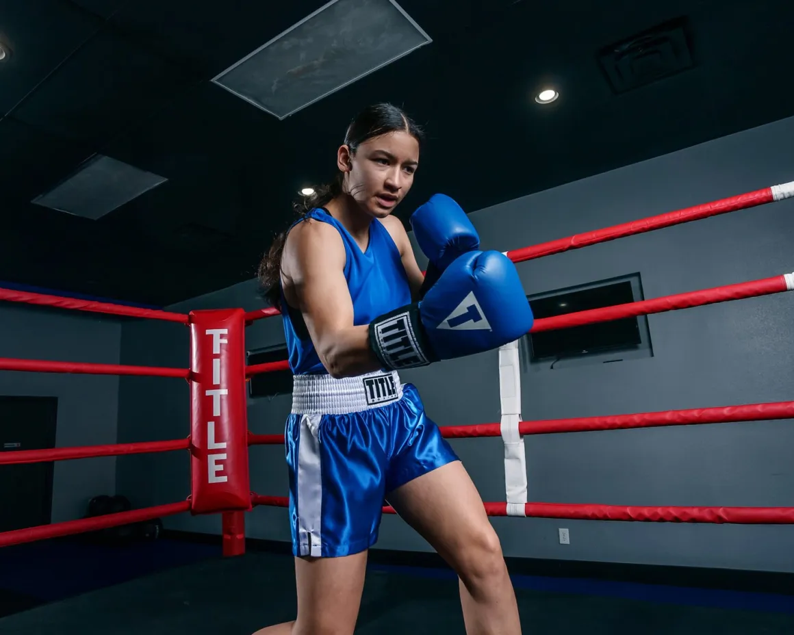 TITLE Boxing Professional Women’s Satin Striped Boxing Trunks