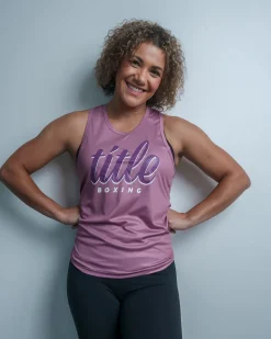 TITLE Boxing Script Racerback Women's Tank