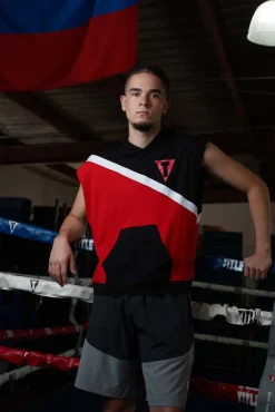 TITLE Boxing Split Combat Sleeveless Hoodie