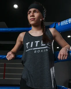 TITLE Boxing Women's Striped Wordmark Cropped Tank