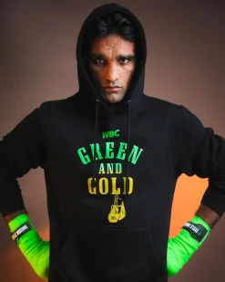WBC By TITLE Boxing Green & Gold Hoodie
